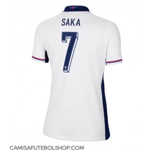 Camisa de time de futebol Inglaterra Bukayo Saka #7 Replicas 1º Equipamento Feminina Europeu 2024 Manga Curta